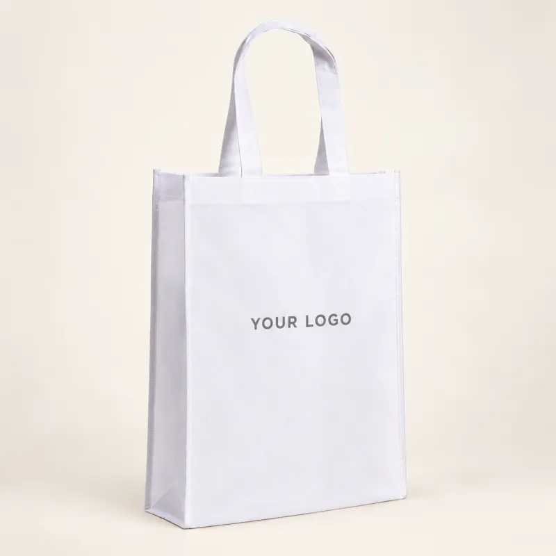 White sublimation tote bag with a printed logo
