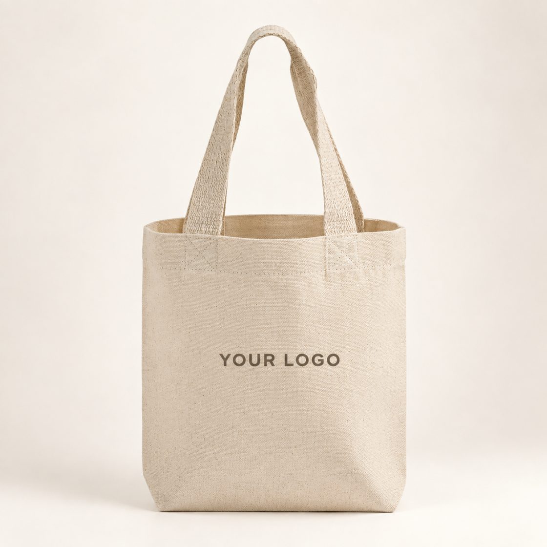 Natural cotton tote bag with long shoulder handles